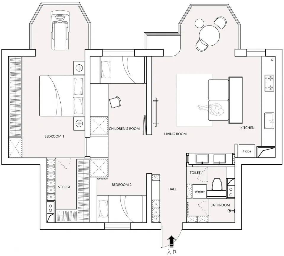 弧型洞口的浪漫丨全景餐廳+奶油色系，享受輕奢居住體驗(yàn)
