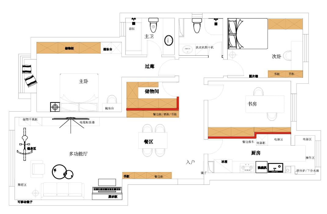 爆改130平大三居，養(yǎng)娃還能空無一物？無中生有衣帽間救了我！	