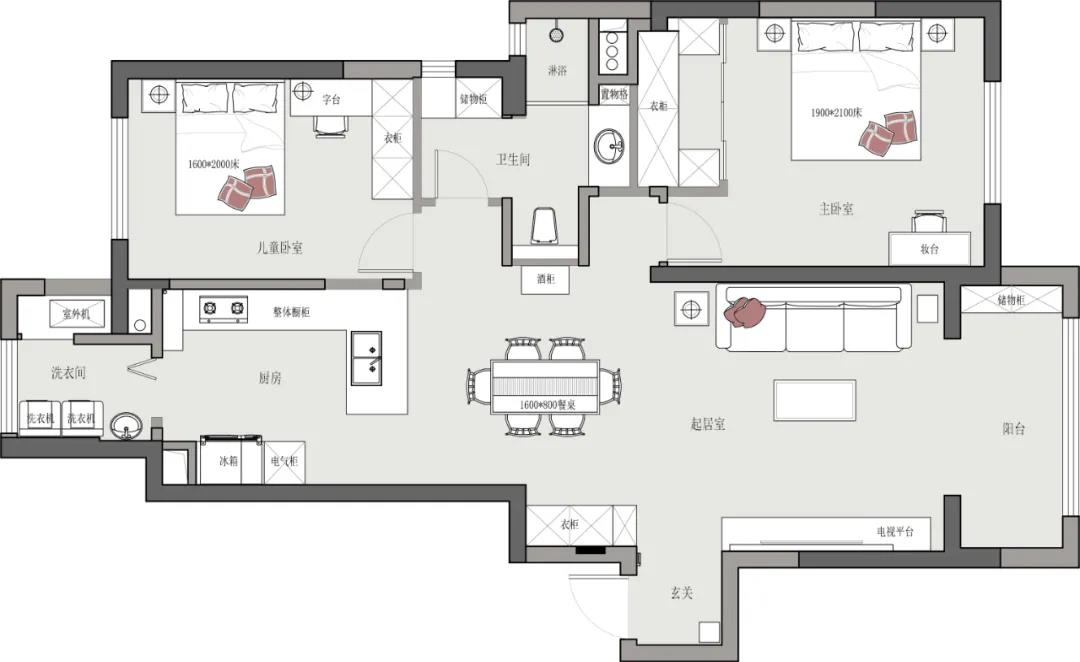 裝修也內卷？黑白+原木打造廣州120㎡電影里的高級感	