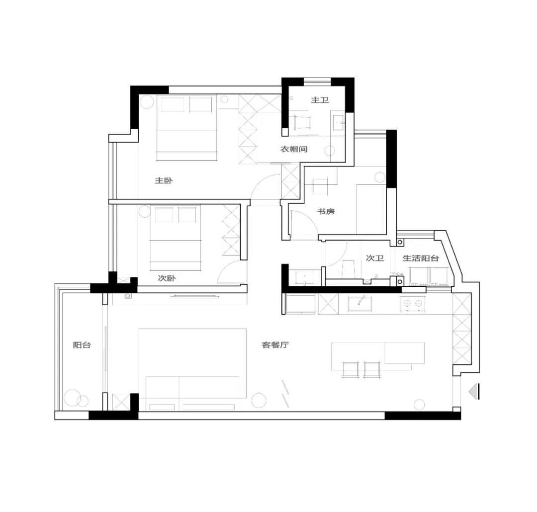 「愛與設(shè)計(jì)」文藝夫妻90㎡全屋定制，告別強(qiáng)迫癥！