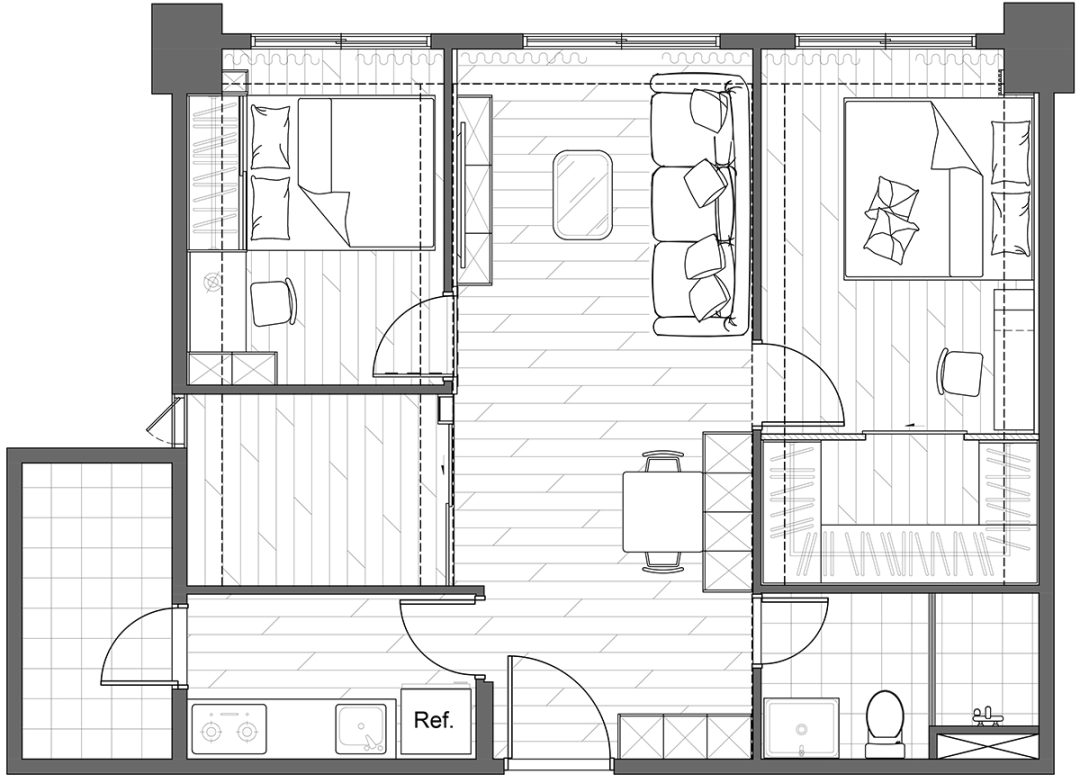 榻榻米兒童書房+步入式衣帽間，73㎡「北歐風(fēng)」全是寶藏