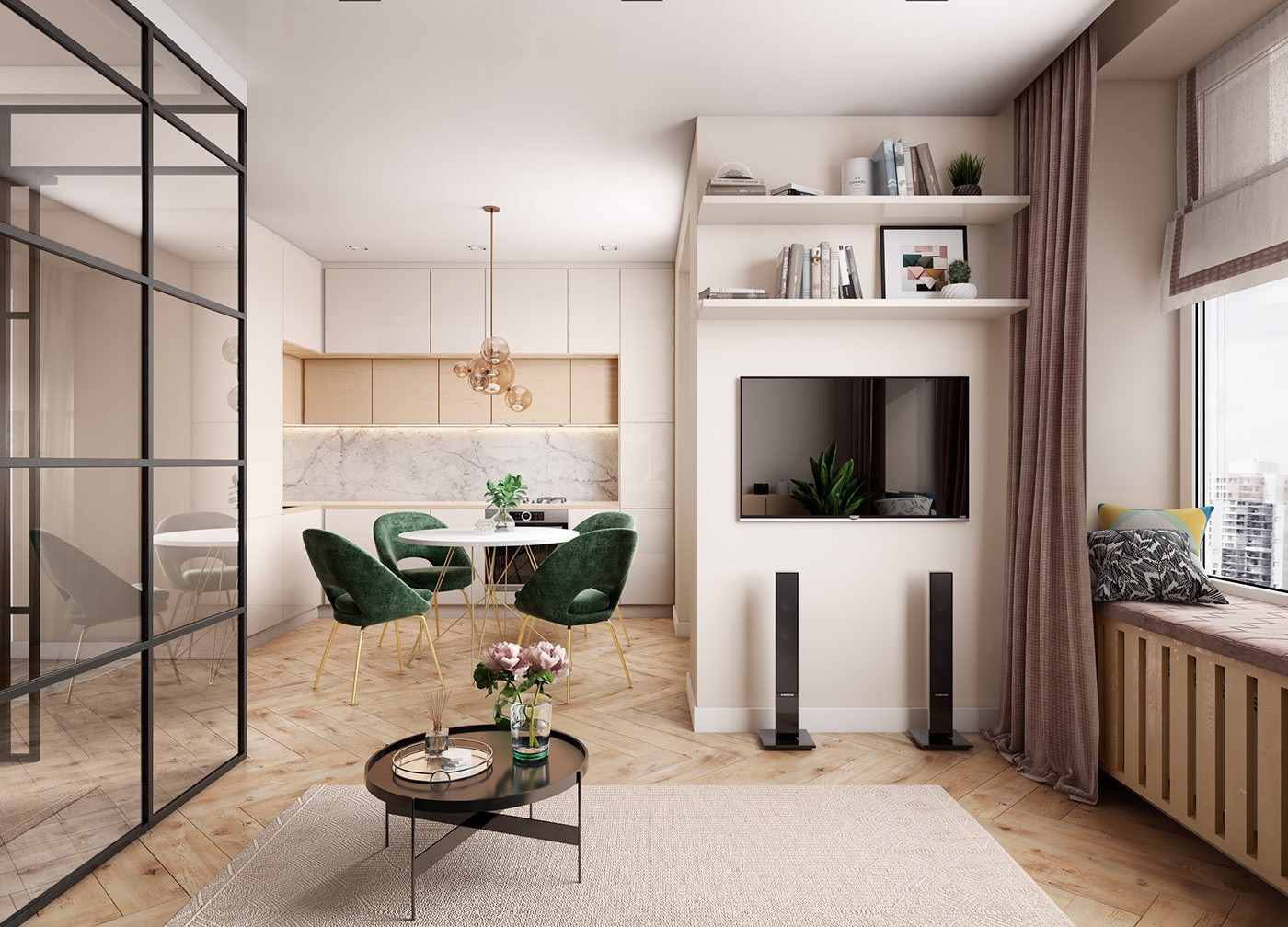 室內光線昏暗怎么辦，不如試試玻璃全屋，這套輕奢簡約宅火了	