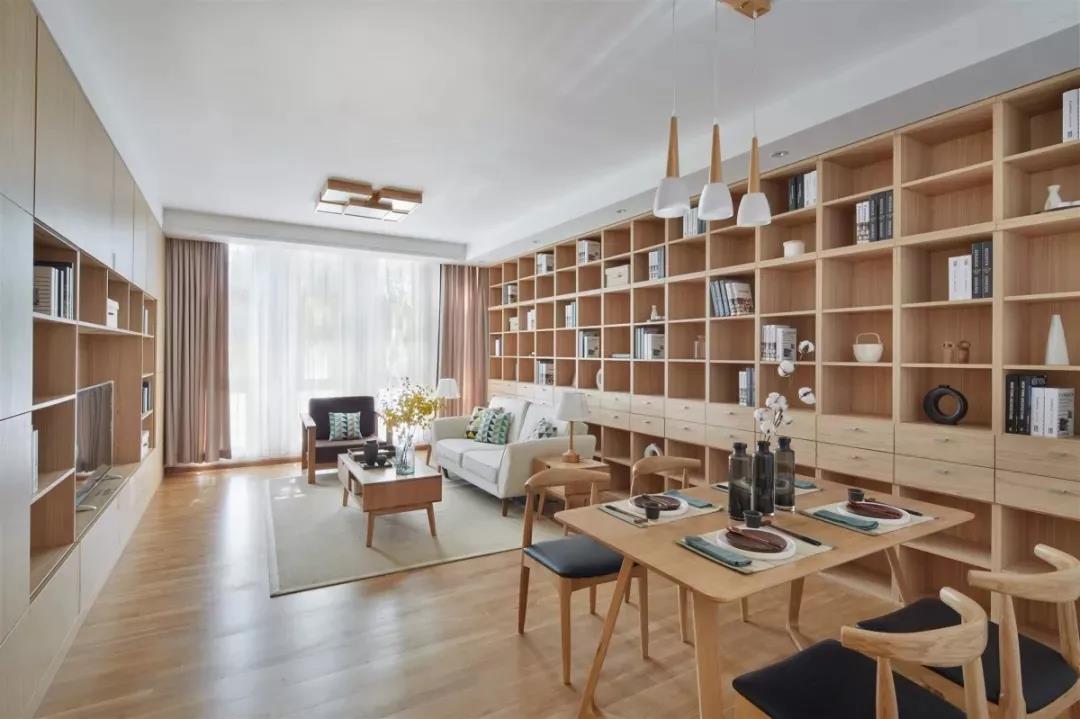 西安108㎡原木風學區房，閱讀式客餐廳，把日子過成詩！