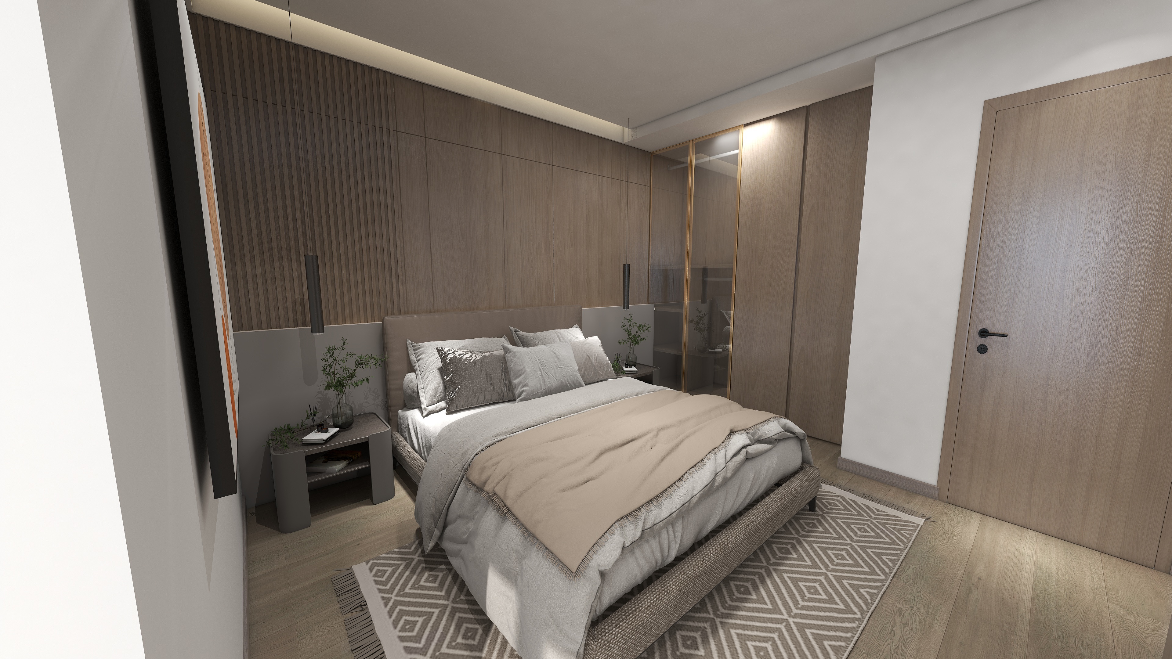 木制腔調與大理石碰撞，80㎡兩居散發知性氣質