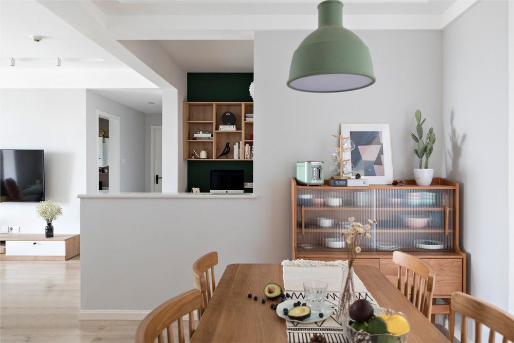 成都夫妻92㎡打造MUJI風，景觀廚房+客廳書房，超實用