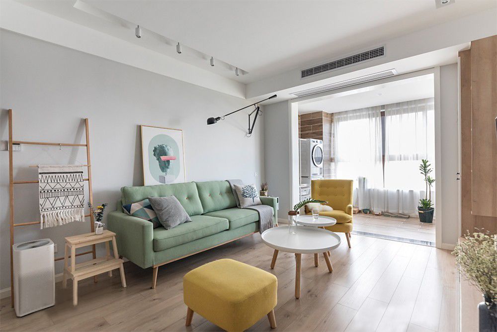 成都夫妻92㎡打造MUJI風，景觀廚房+客廳書房，超實用