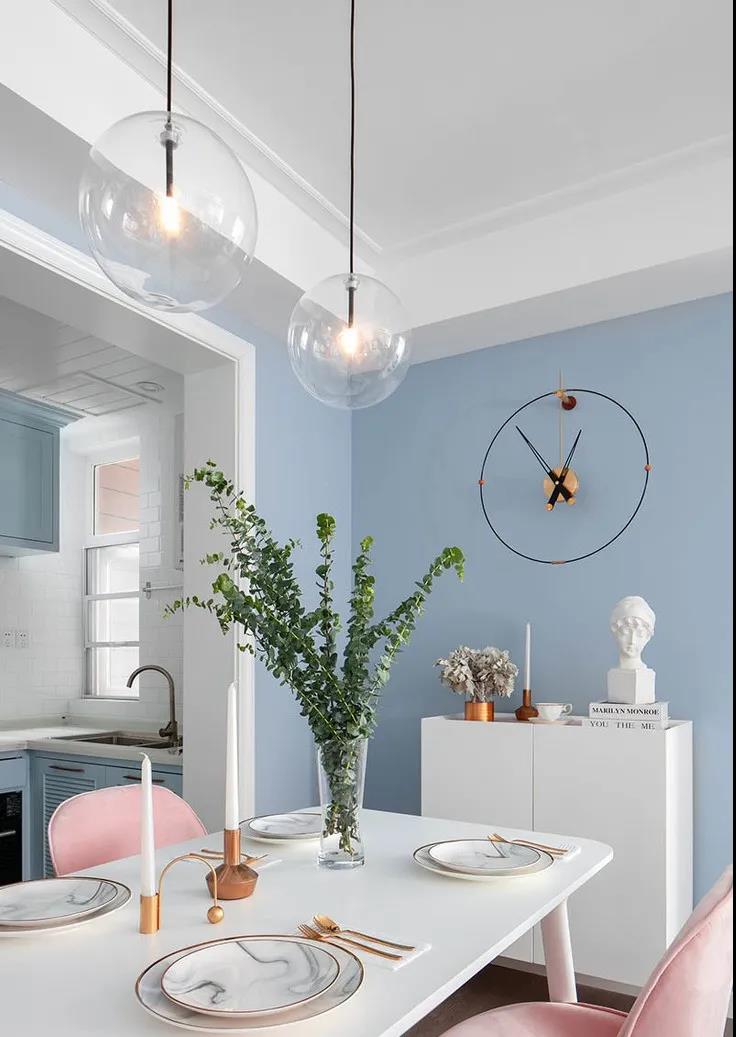 臟粉+灰藍，86㎡溫暖治愈輕奢宅，朋友圈轉瘋了！